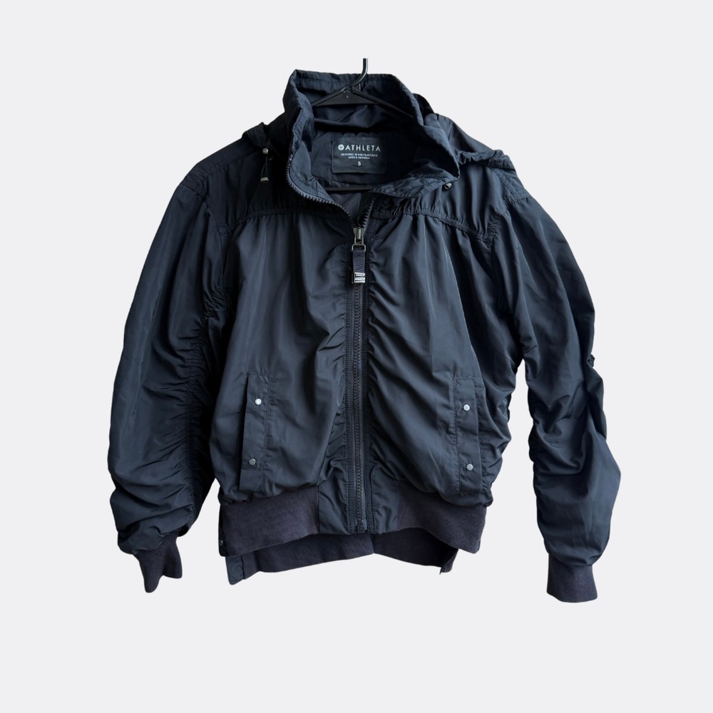 Athleta Jet Black Bomber Jacket - Picture 3 of 6